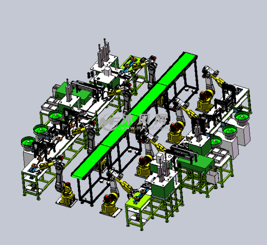 机器人自动化生产车间 - 输送和提升设备图纸 - 沐风网